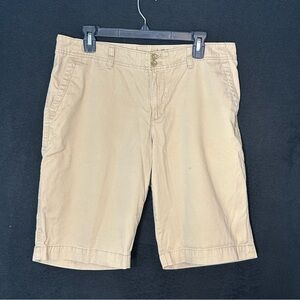 Women's 12 Tan Mid-rise Legandary Wash "Blakely" Bermuda Shorts - Eddie Bauer